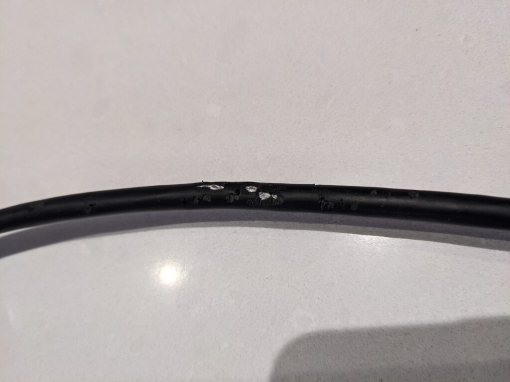 damaged valve index cable