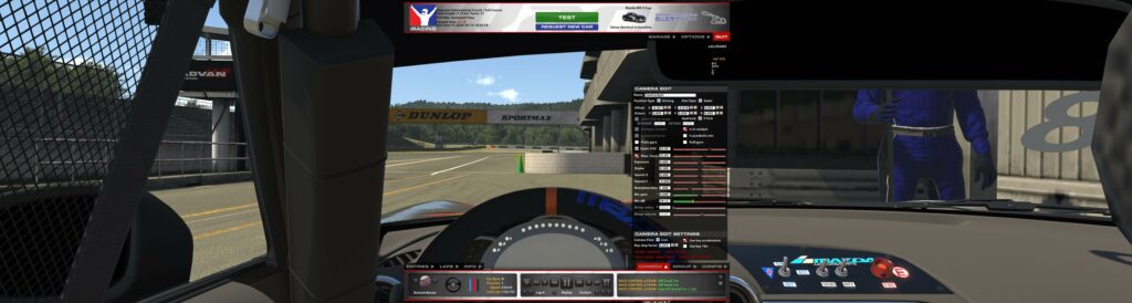 FOV and camera settings for Samsung G9 in a Mazda MX5 in iRacing