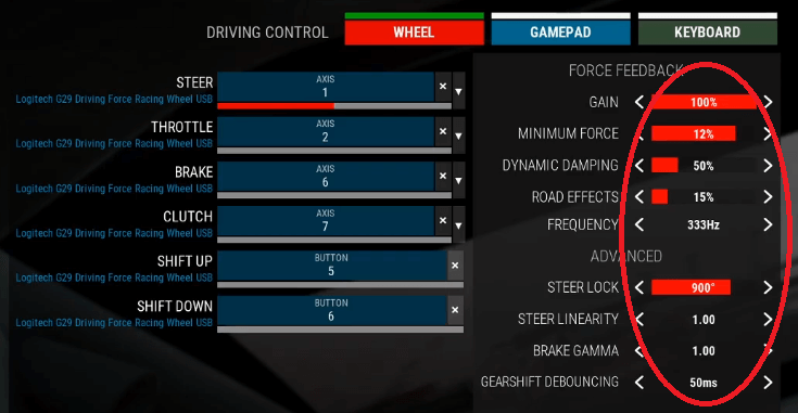 Assetto Corsa Competizione FFB settings