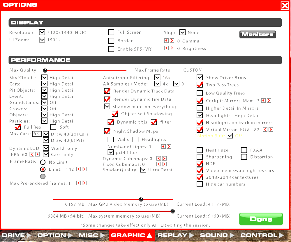 iRacing settings