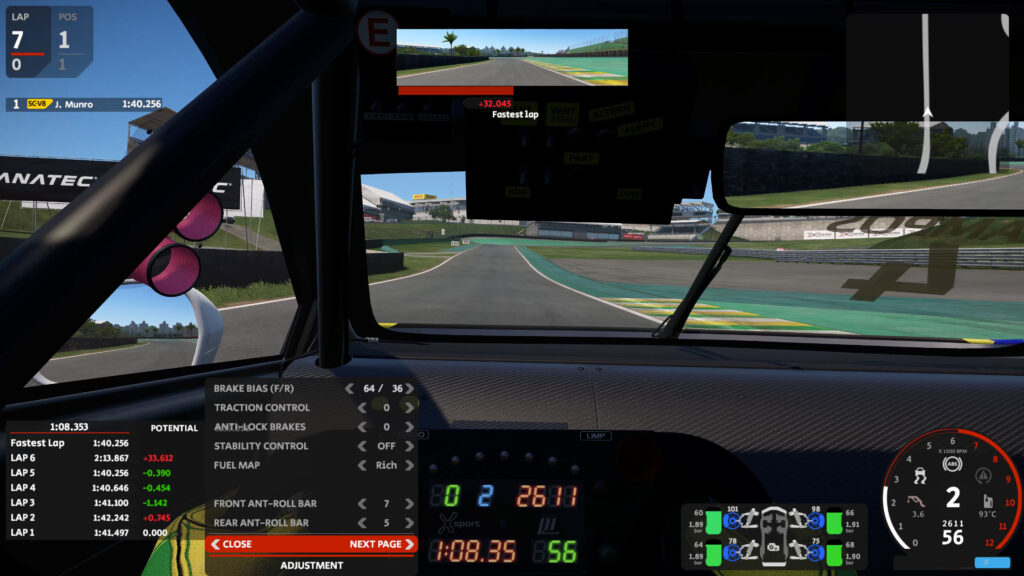 In car management inside Automobilista 2