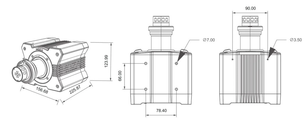 Moza R12 V2 dimensions