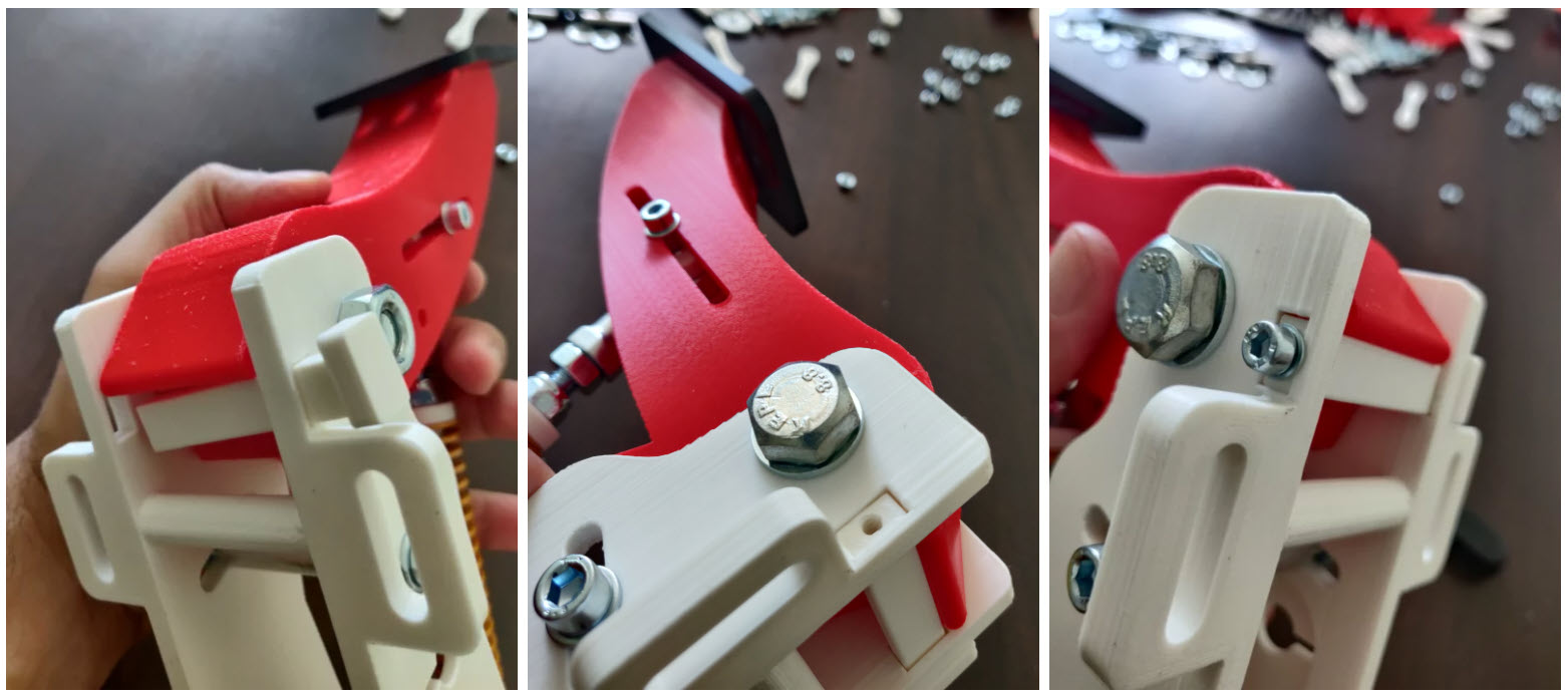 Close-up of 3D printed F1 wheel with paddle shifters