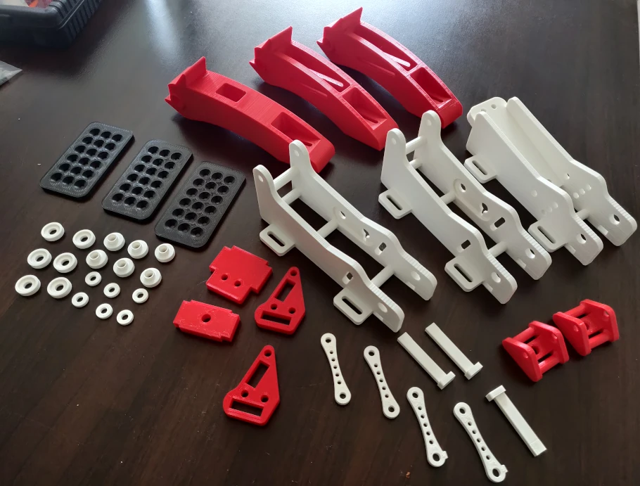 Ready to assemble 3D printed sim racing pedal set
