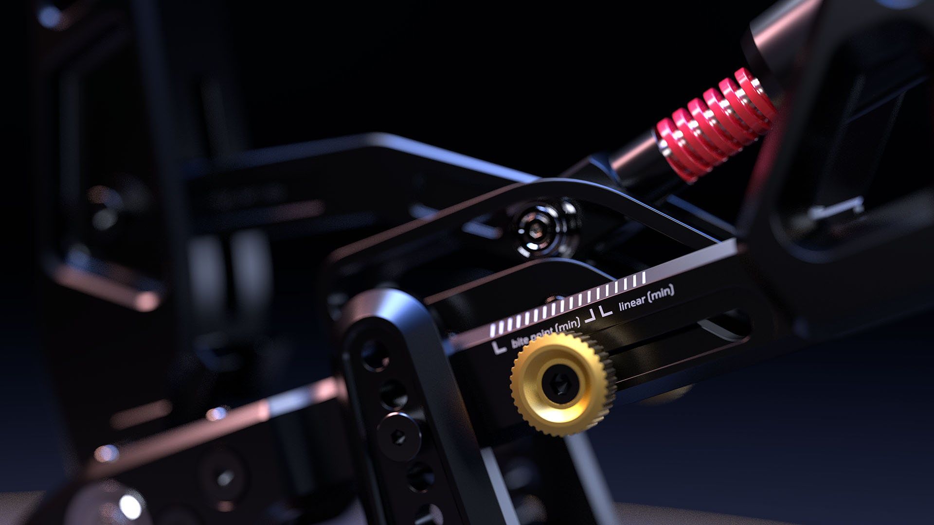 Fanatec Podium Pedals showing complete 3-pedal set