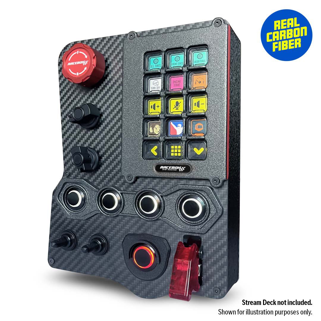 Racebox GTR Carbon Fiber - button box with Stream Deck integration
