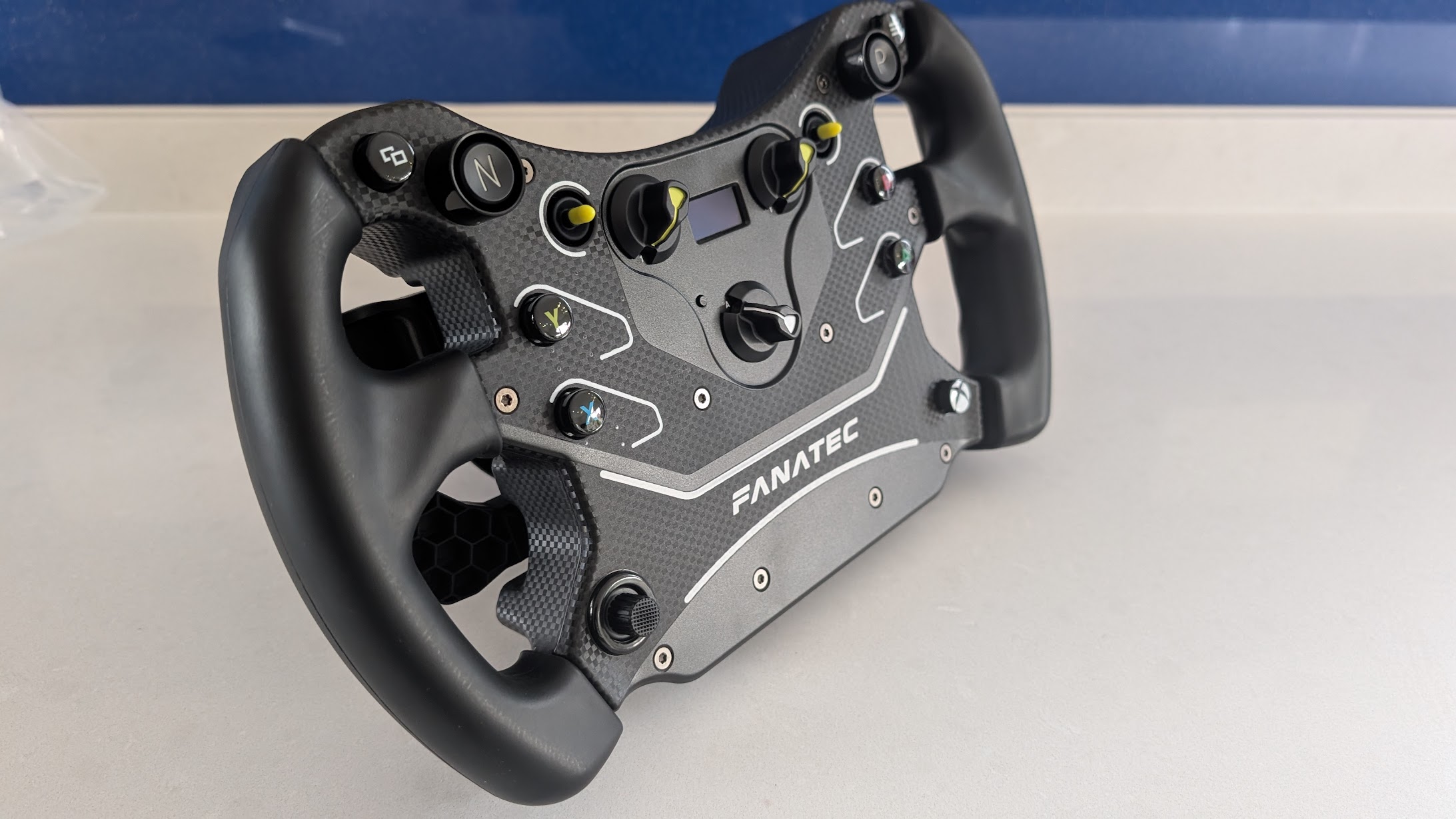 Fanatec CSL Steering Wheel GT3 side view showing grip and paddle placement