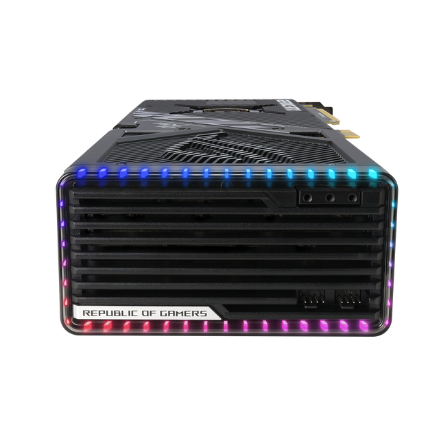 ASUS ROG Strix RTX 4090 graphics card installed in a gaming PC