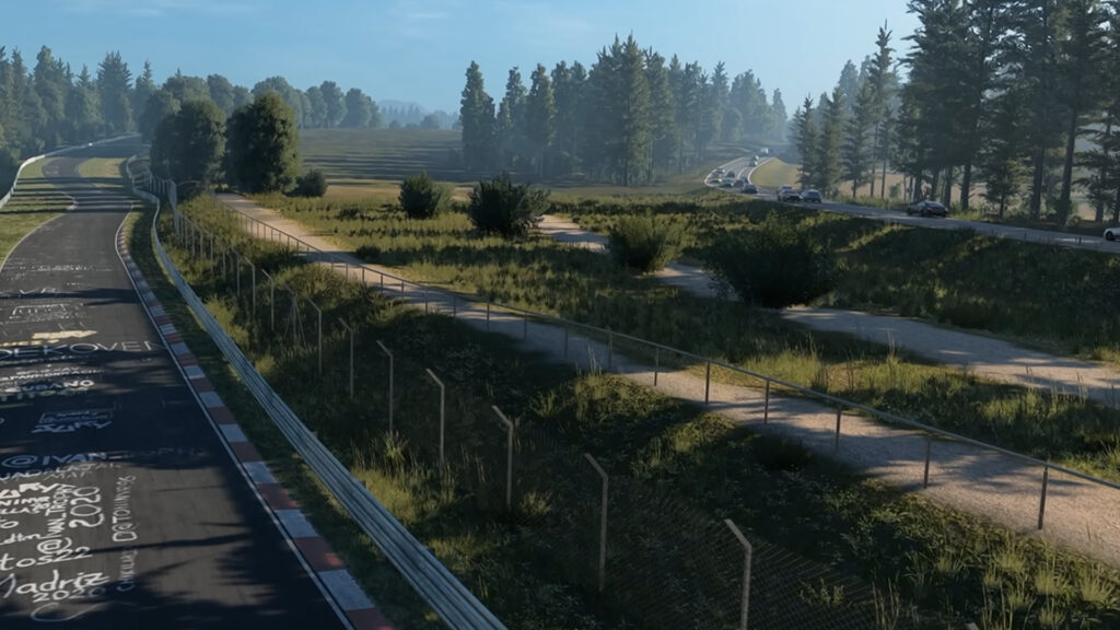Assetto Corsa Evo free roam with traffic - depth of detail for VR rendering