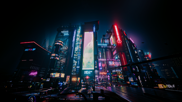 Cyberpunk 2077 Phantom Liberty Night City skyline at night