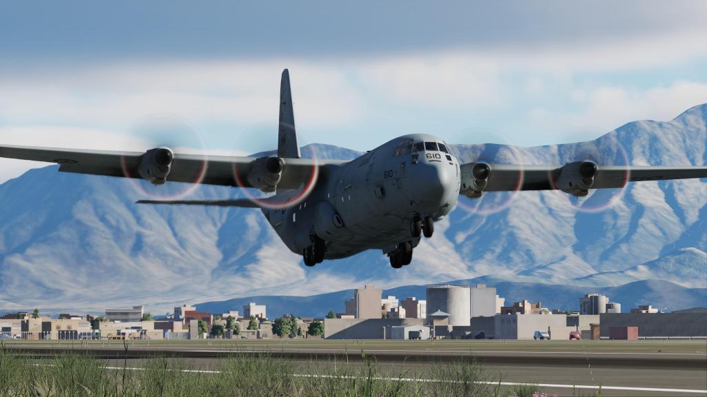 Cockpit view of the C-130J in DCS World