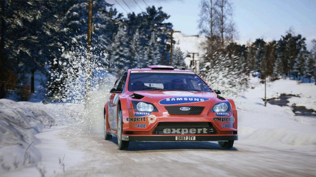 EA Sports WRC rally stage screenshot - WRC car mid-stage