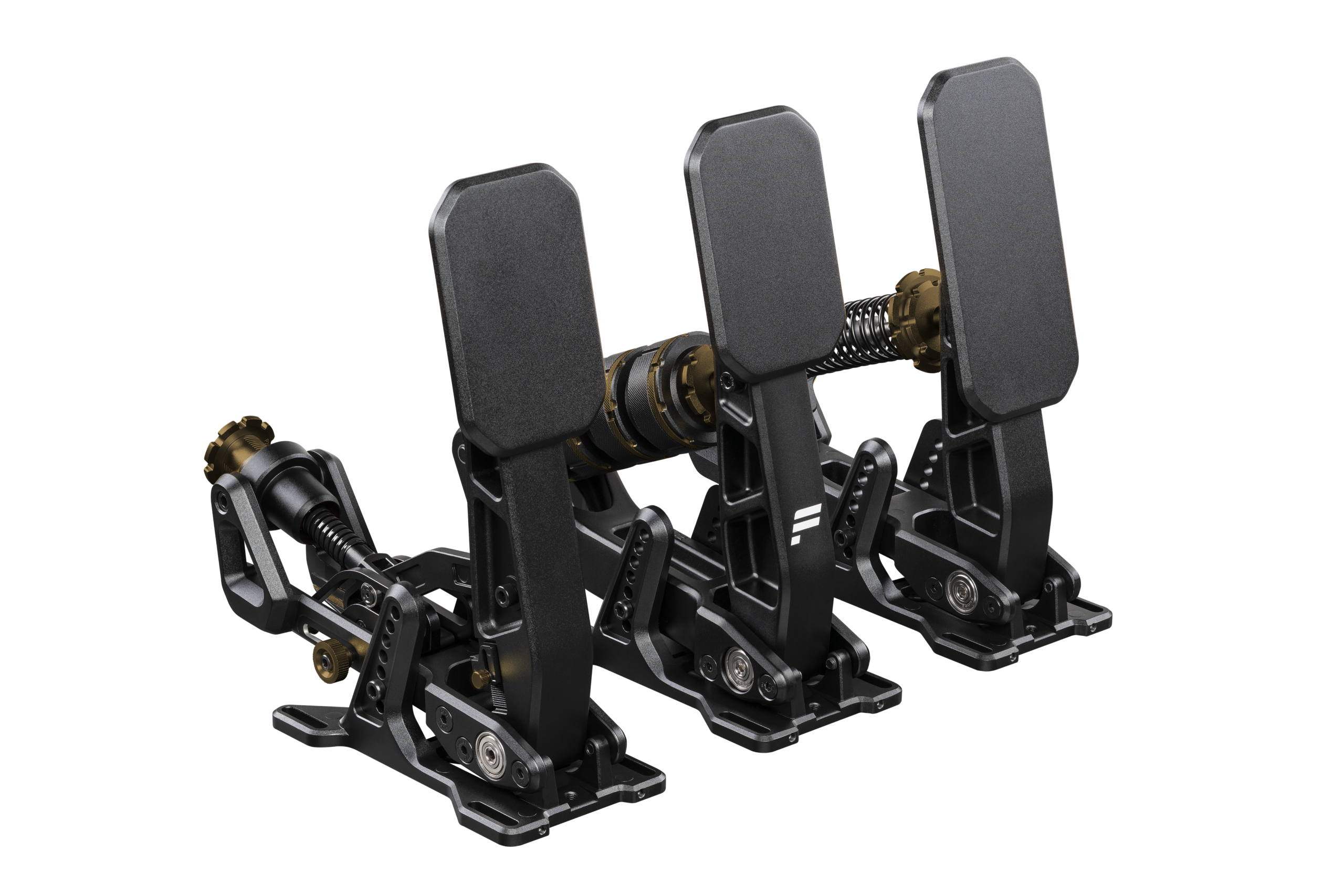 Fanatec Podium Pedals - front angled view of the new 200kg load cell pedal set