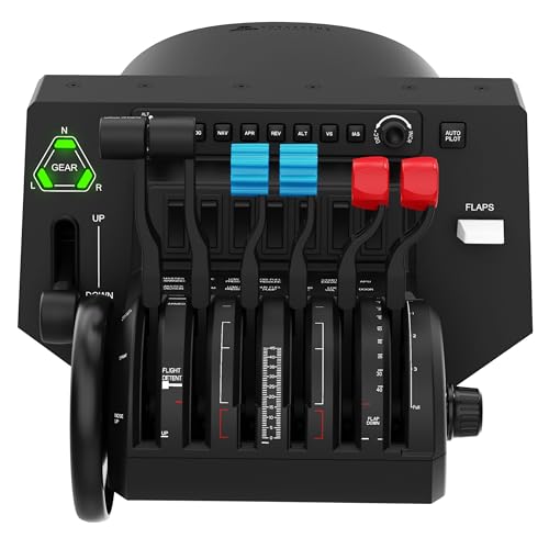 Honeycomb Bravo throttle quadrant with autopilot panel and annunciator lights