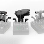 MOZA MTQ Throttle Quadrant with Boeing TQB lever pack installed - 17 programmable buttons and rotary controls visible