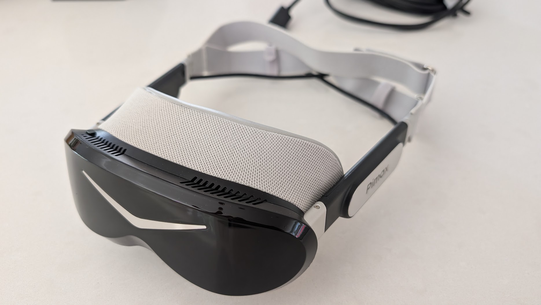 Detail shot of the Pimax Dream Air housing and strap mount