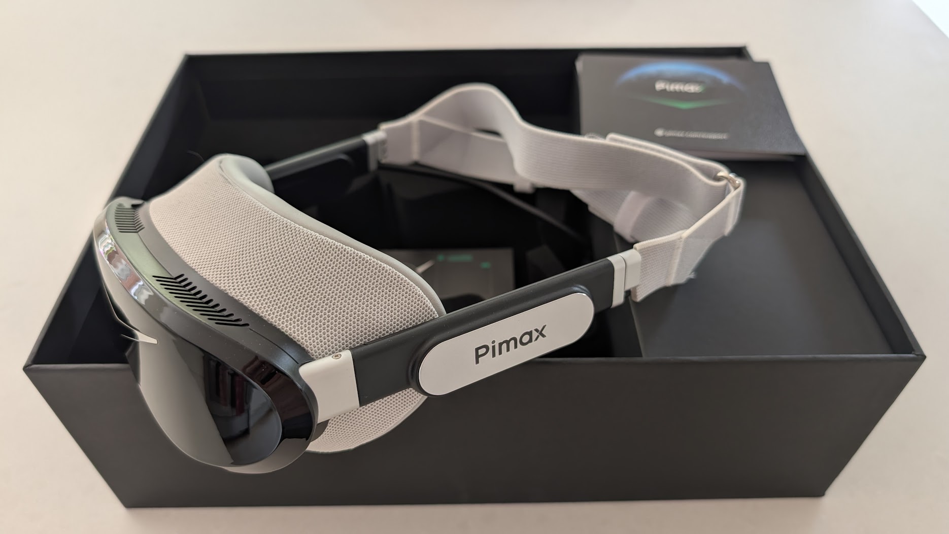 Pimax Dream Air sitting in its box on first unboxing