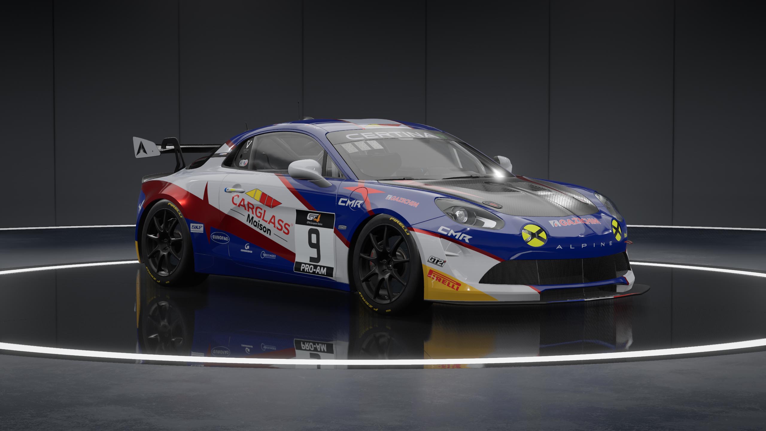 Alpine A110 GT4 racing car in Assetto Corsa Competizione