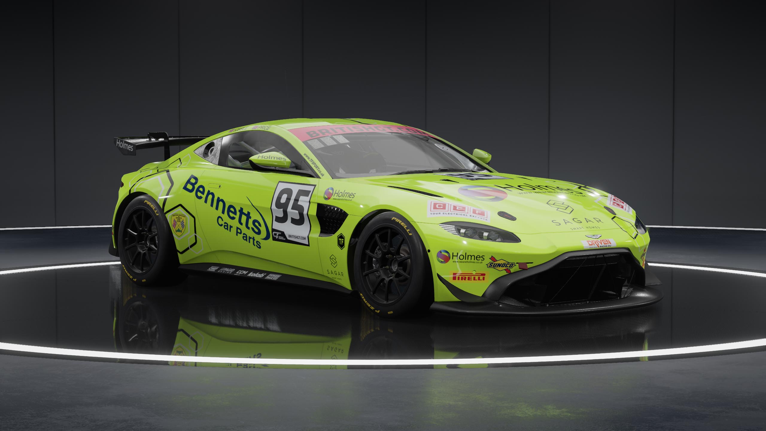 Aston Martin V8 Vantage GT4 racing car in Assetto Corsa Competizione