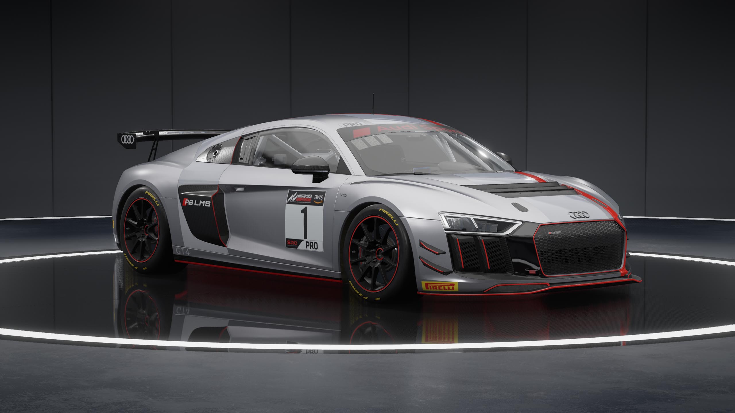 Audi R8 LMS GT4 racing car in Assetto Corsa Competizione