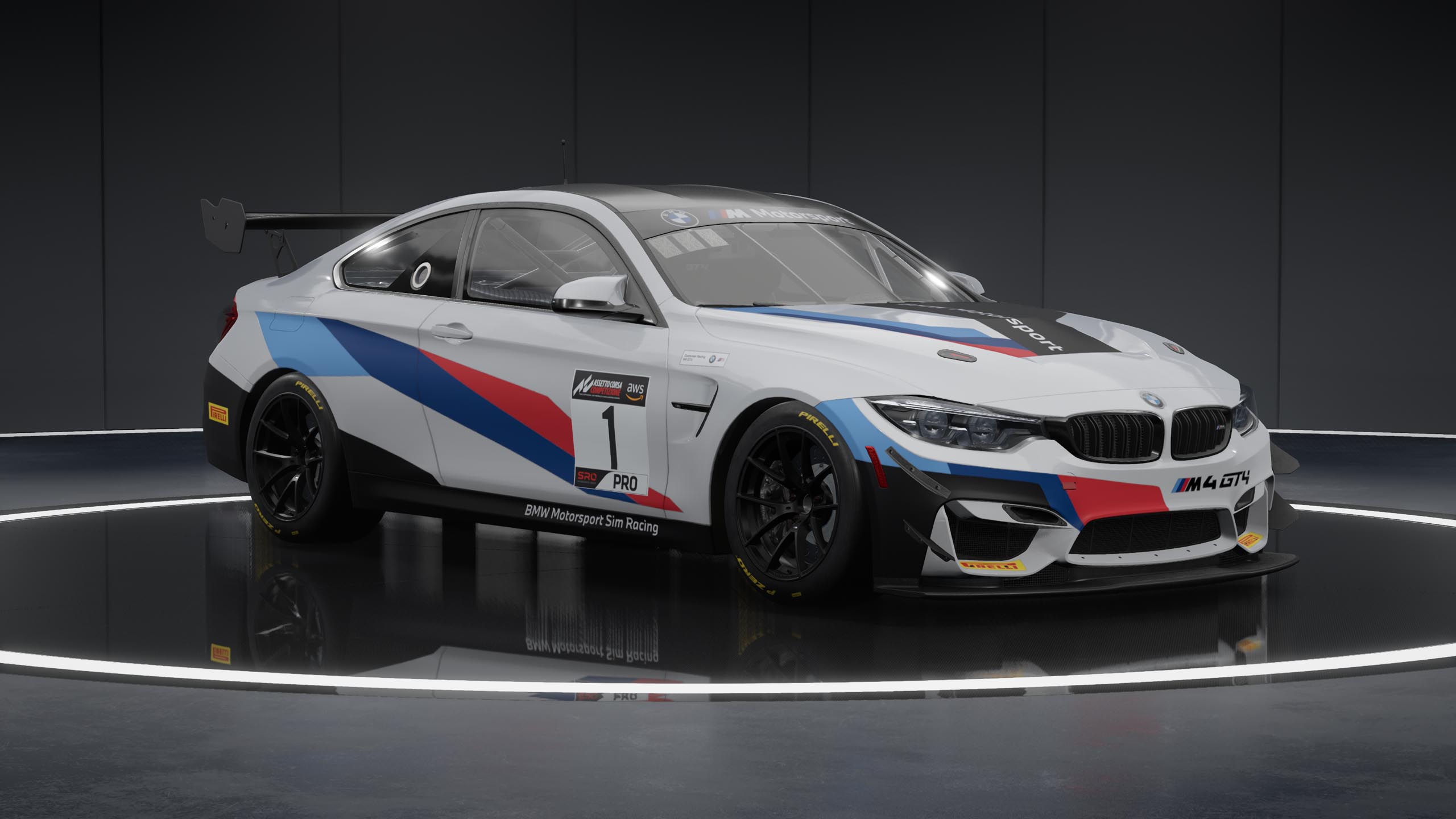 BMW M4 GT4 racing car in Assetto Corsa Competizione