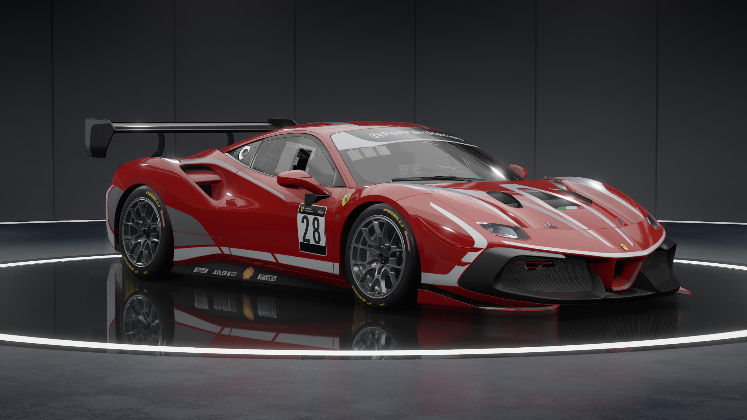 Ferrari 488 Challenge Evo racing car in Assetto Corsa Competizione
