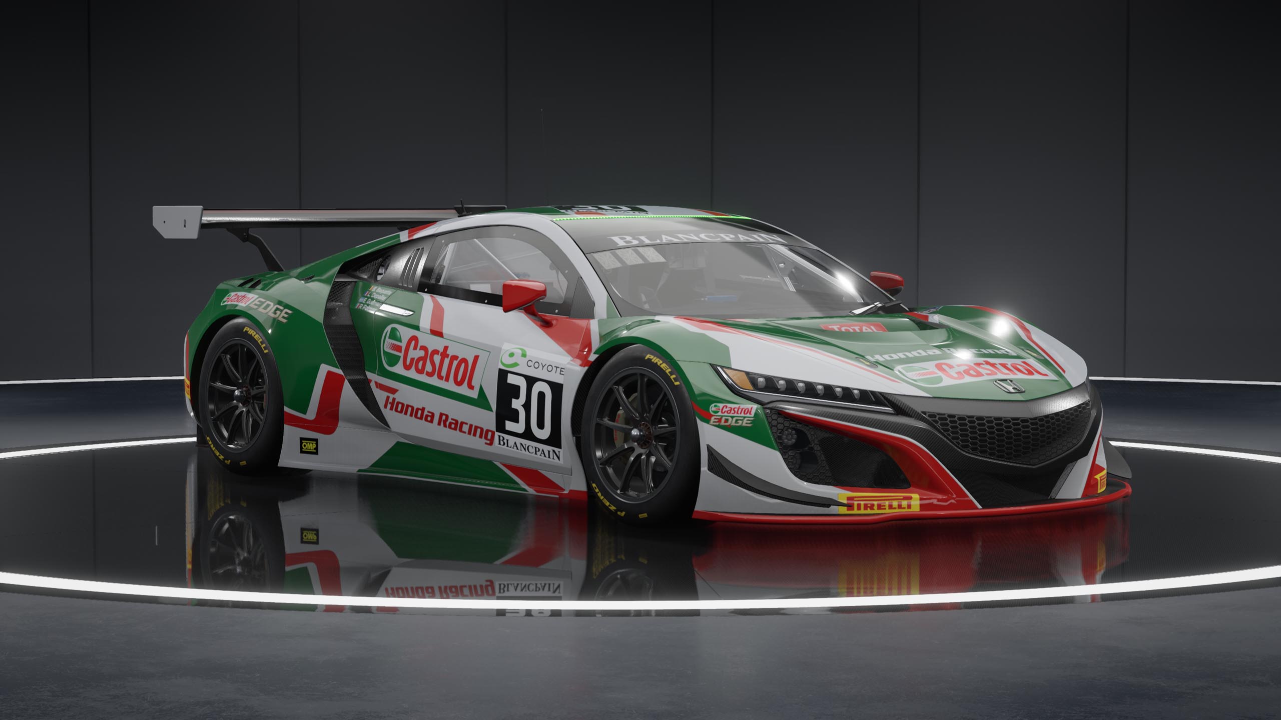 Honda NSX GT3 racing car in Assetto Corsa Competizione