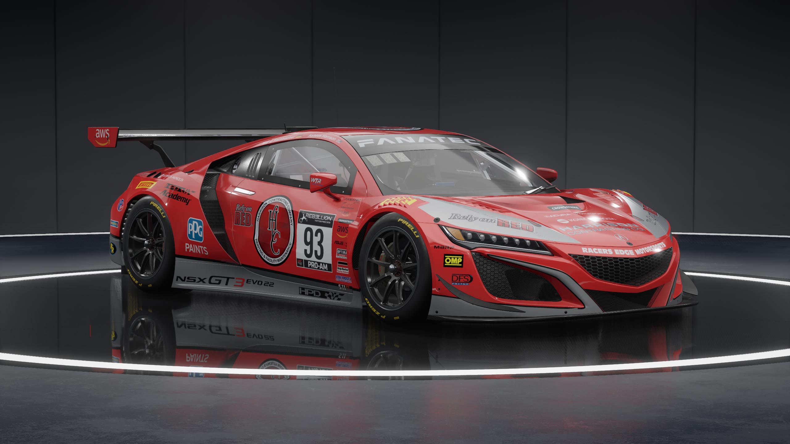 Honda NSX GT3 Evo racing car in Assetto Corsa Competizione