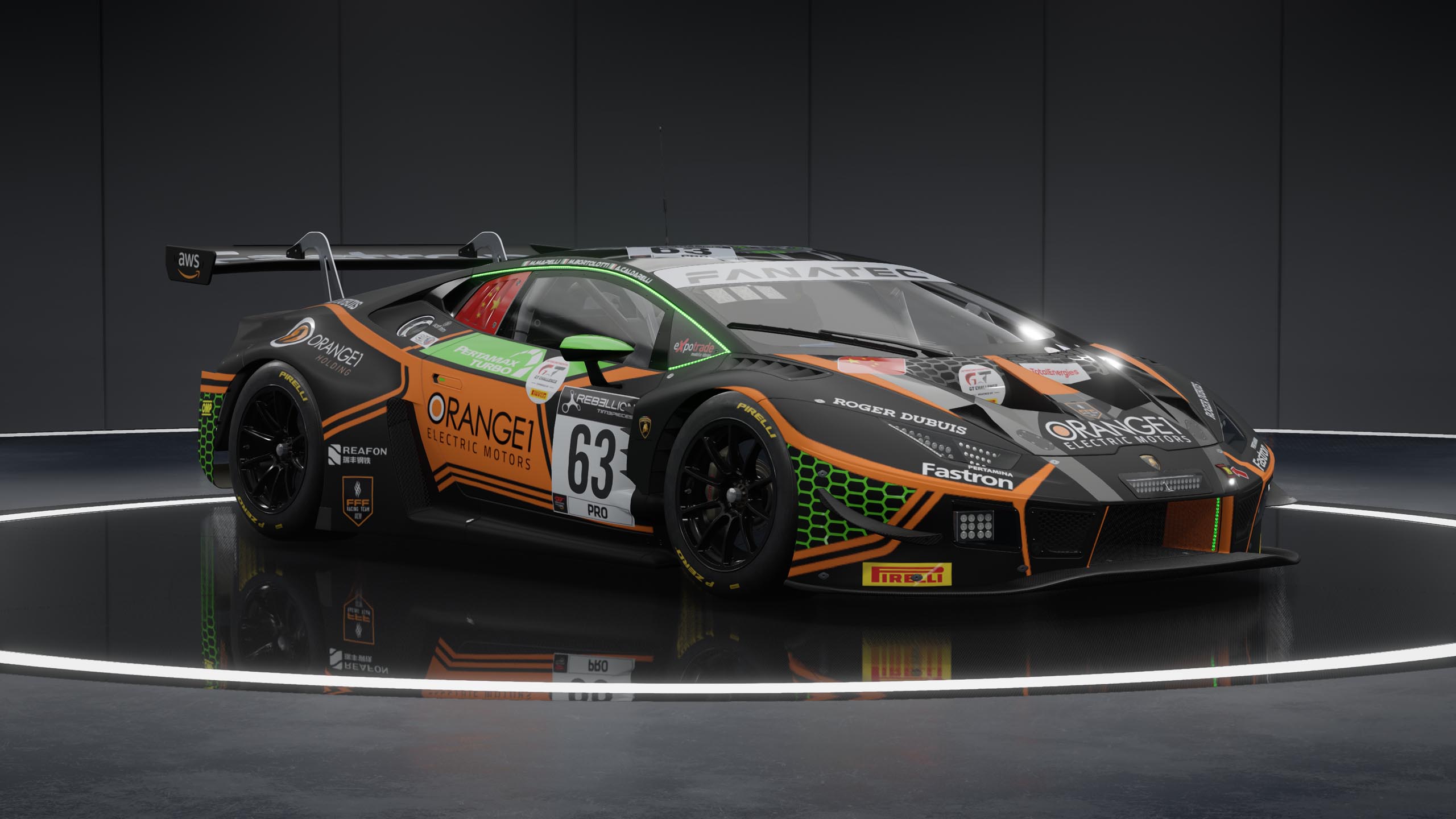 Lamborghini Huracán GT3 Evo racing car in Assetto Corsa Competizione