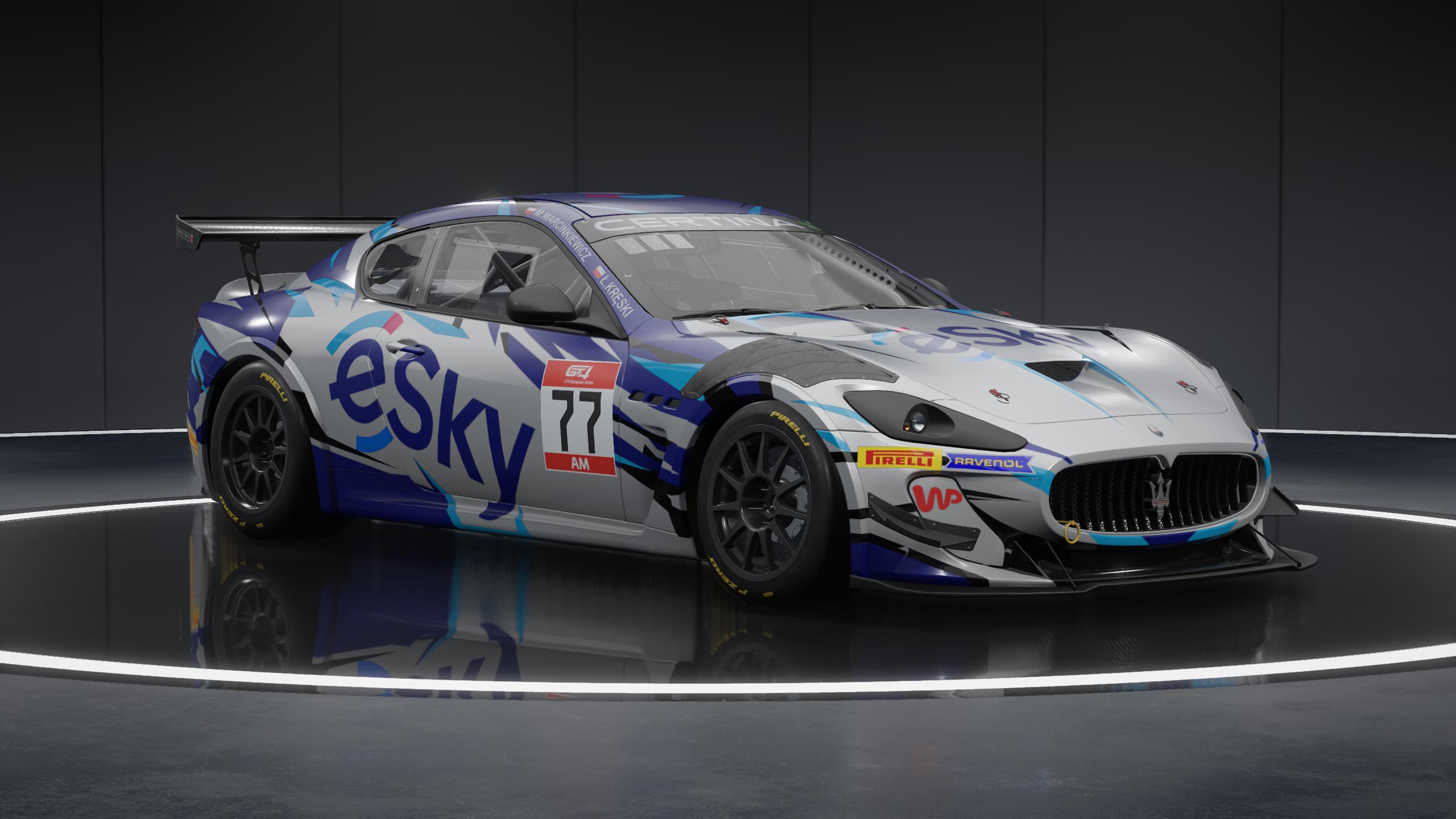 Maserati GranTurismo MC GT4 racing car in Assetto Corsa Competizione