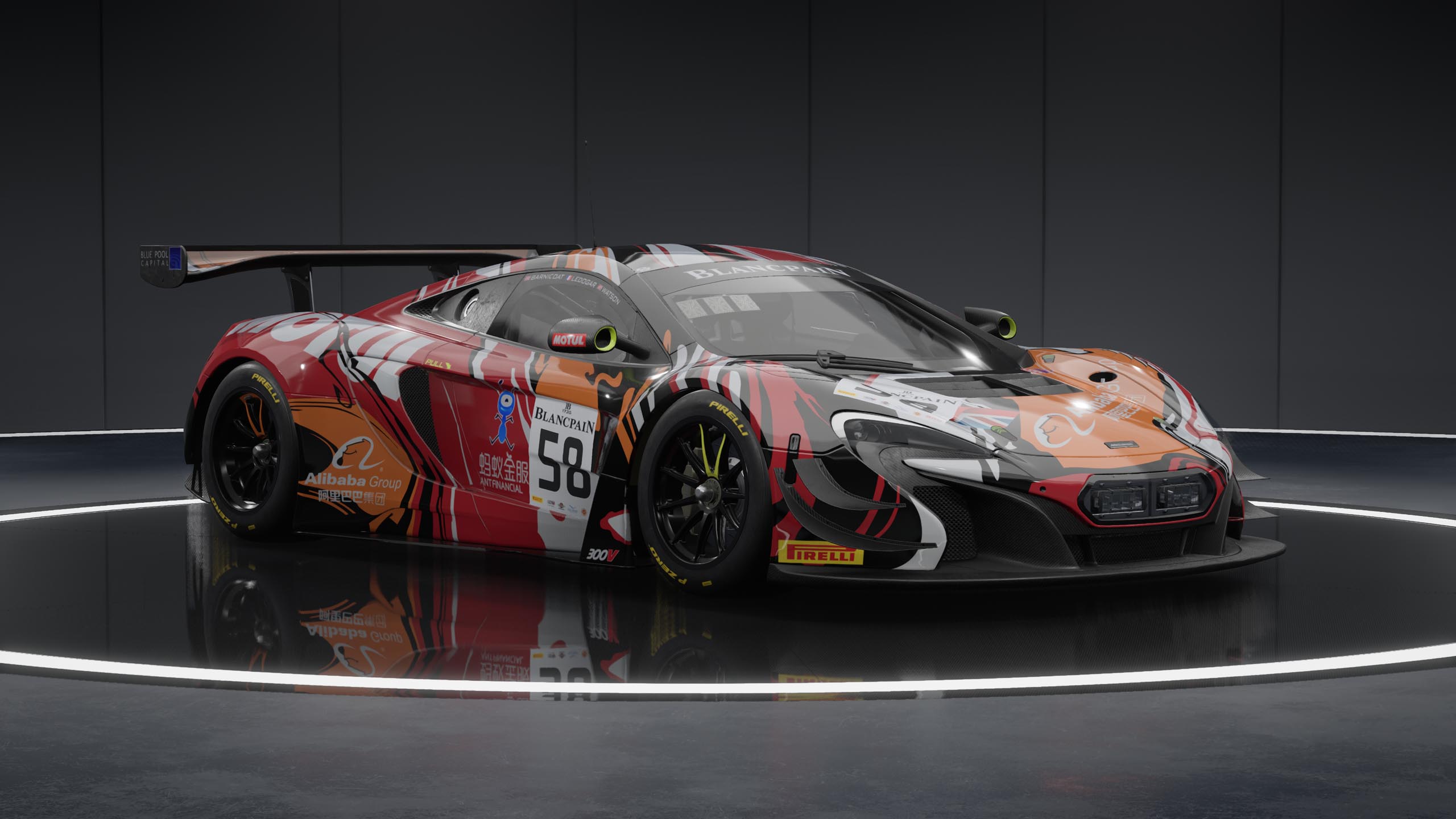 McLaren 650S GT3 racing car in Assetto Corsa Competizione