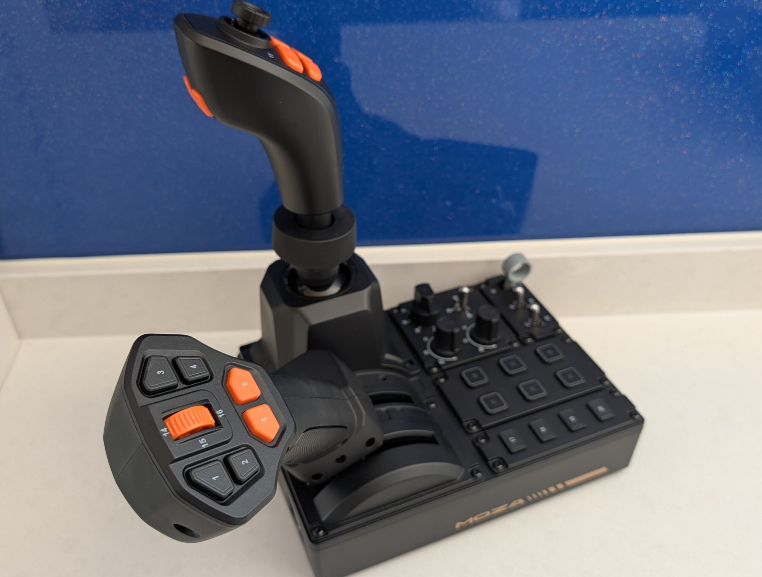 MOZA FCS throttle lever thumb buttons and scroll wheel