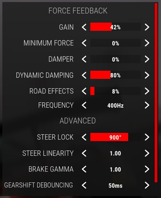 ACC force feedback settings from Simagic racing driver Alvin Wong