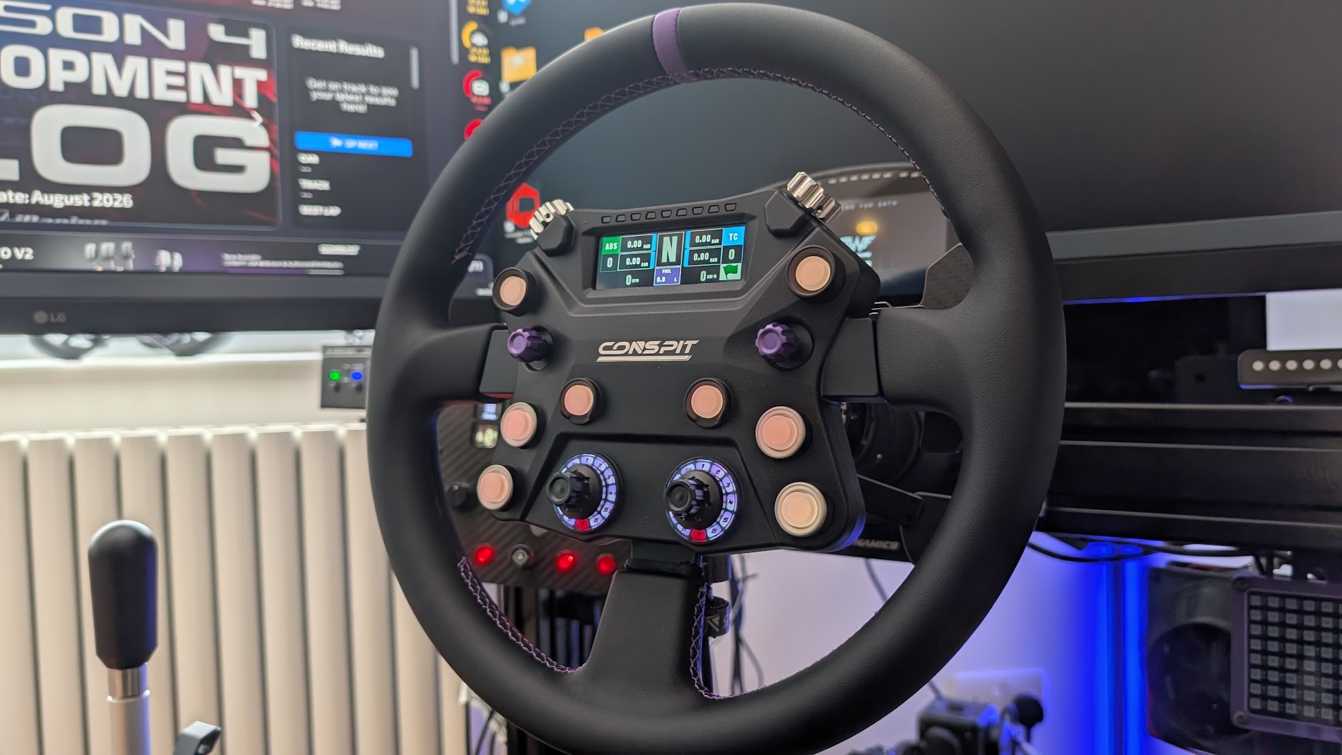 Conspit 310 APEX mounted on the rig before setup, screen showing neutral and buttons unlit