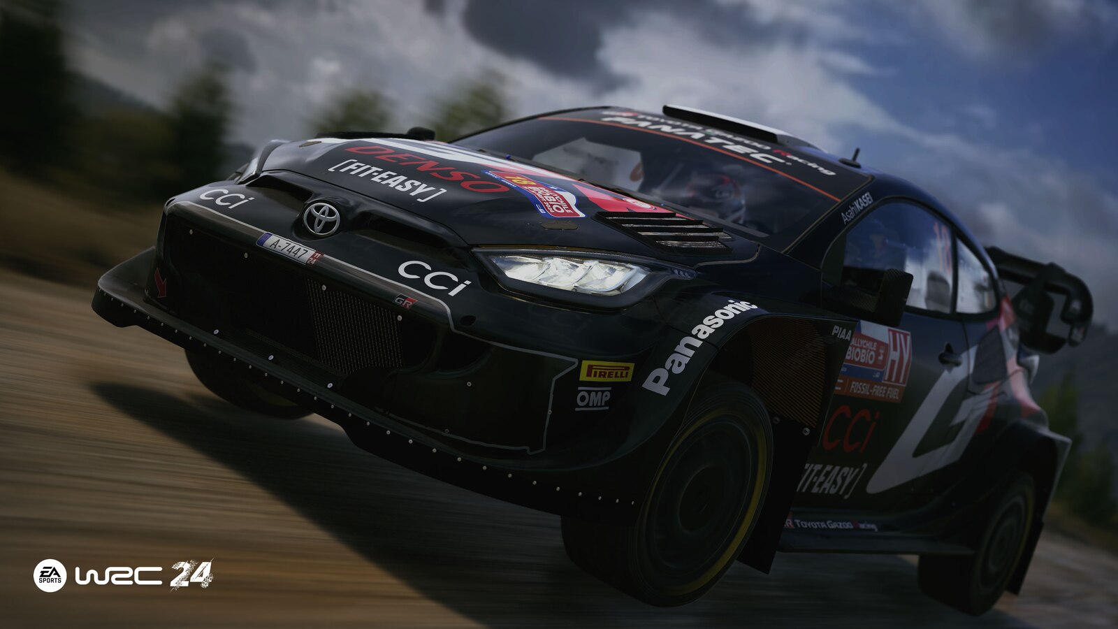 Toyota GR Yaris Rally1 on a gravel stage in EA SPORTS WRC