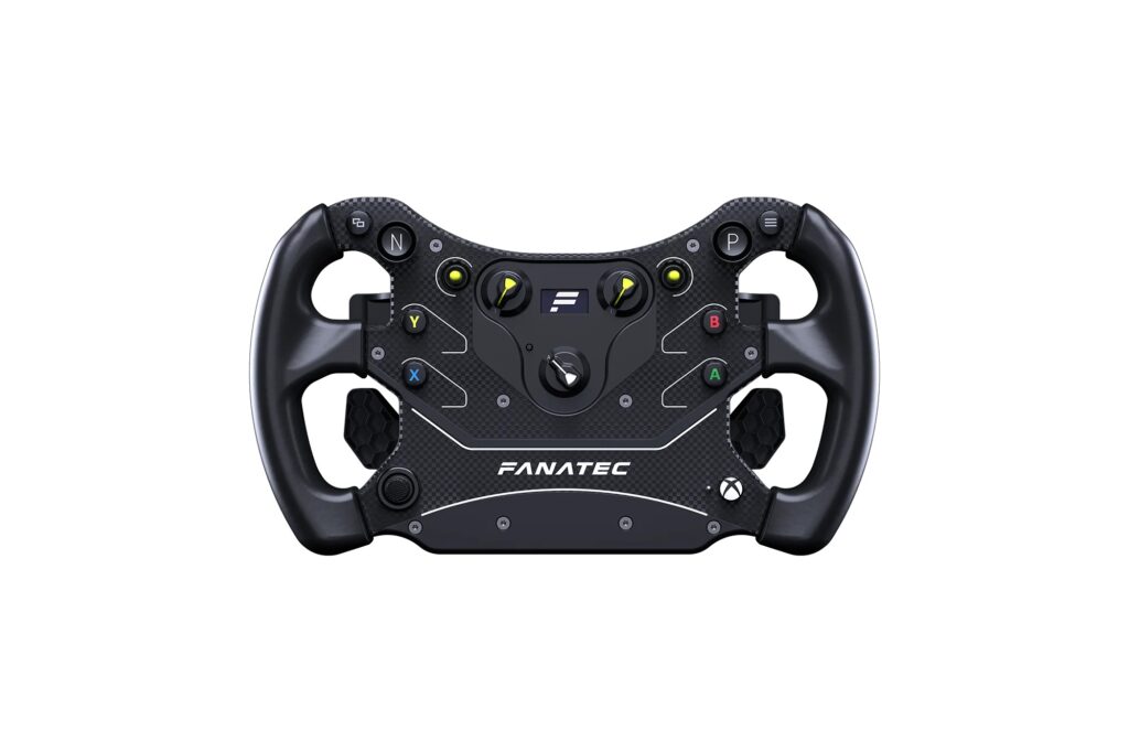 Fanatec CSL Steering Wheel GT3 front view with Xbox buttons and a small OLED