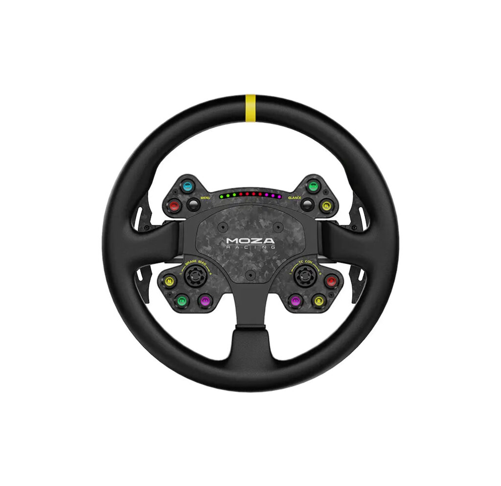 Moza RS V2 round steering wheel with a leather rim