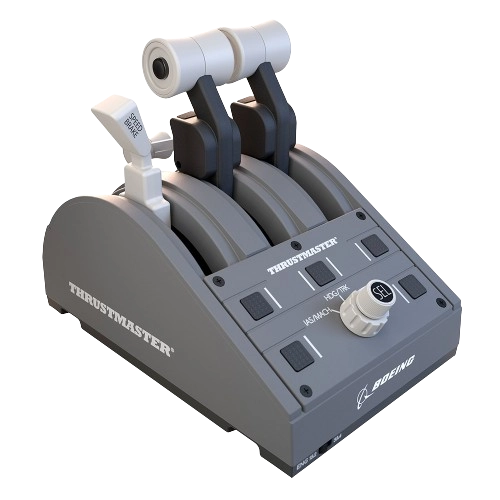 Thrustmaster TCA Quadrant Boeing Edition with two thrust levers and the speed brake lever