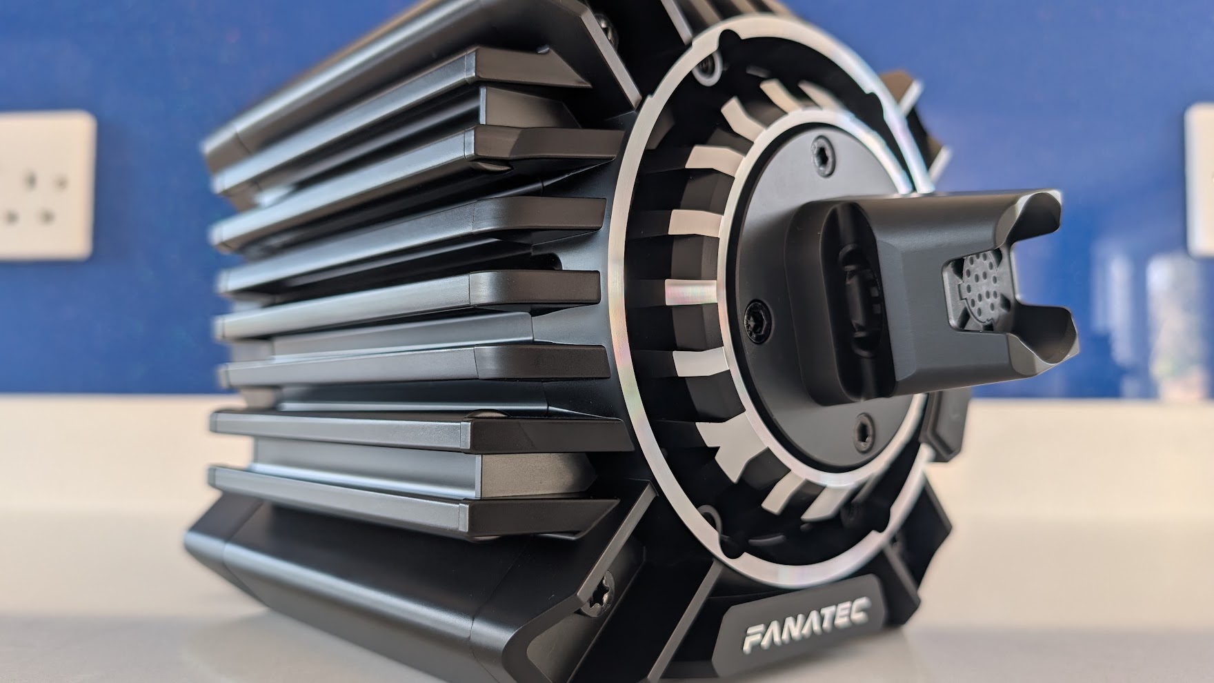 Fanatec Podium DD with wheel attached showing full setup