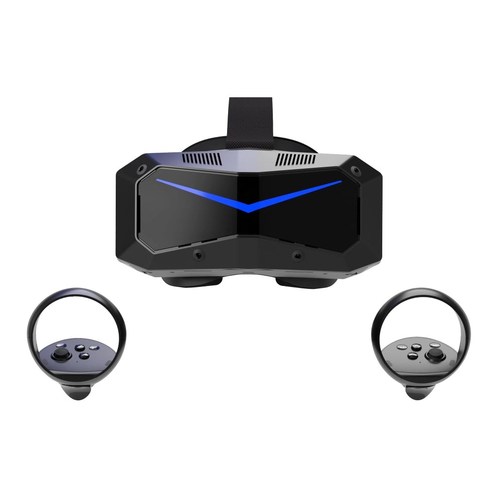 The Pimax Crystal Super front on between its two controllers