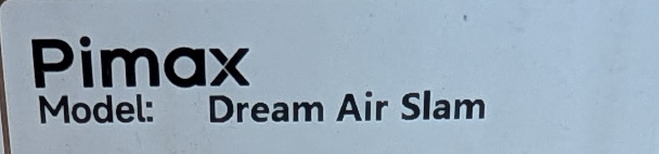 Shipping box label reading Pimax, Model: Dream Air Slam