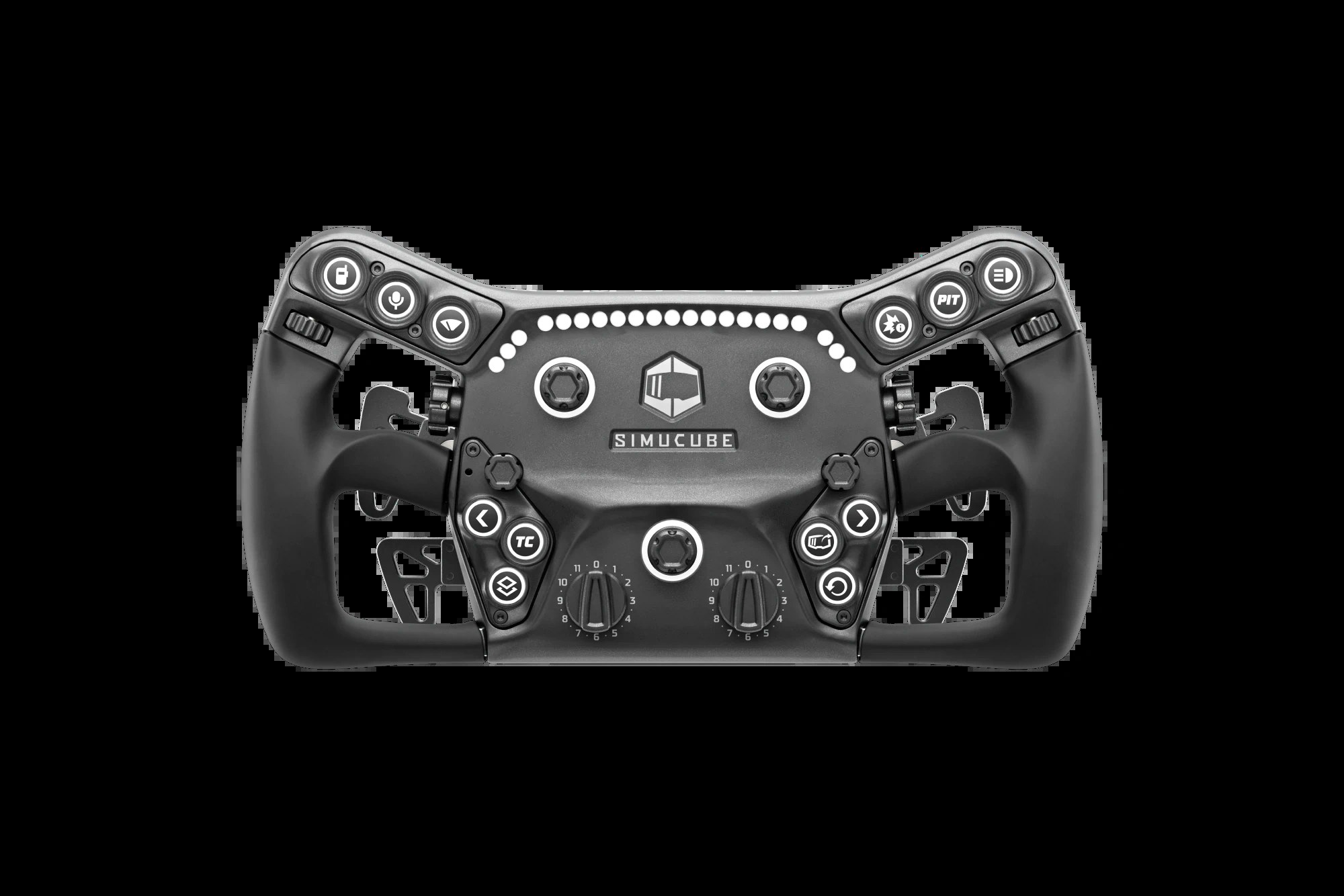 Simucube Savu Pro steering wheel from the front