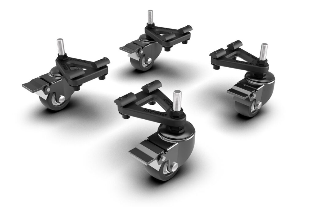 Trak Racer set of four braked castors with mounting brackets